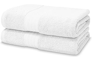 Victorio & Lucchino Juego de Toallas 100% Algodón - 2 Toallas Baño Ducha 70x140cm - Color Blanco