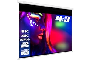 ESMART Professionale MIROLO Schermo di rollo manuale 244 x 183 cm (120") 4:3 | Schermo per proiezione proiettore home cinema Schermo per tende a rullo LCD LED