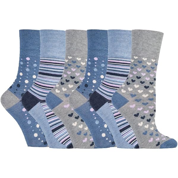 Chaussettes Femmes Sans élastique Gentle Grip - 6 Paires Taille 37-42 - Pour Pieds Sensibles, Diabétiques | Confort Maximal