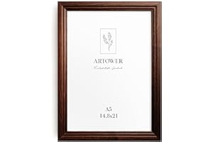 Artower® Ramka na zdjęcia Vintage brązowa drewniana ramka na DIN A5 14,8 x 21 cm - ramka na plakaty, duży kolaż, ramka na zdjęcia, vintage brązowe drewno, retro wąska ramka na zdjęcia, brązowa ramka