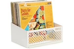 Keep Them Spinning | Vinyl Record Shelf, Record Wall Mount Holder for up to 50 LPs with Now Playing Display, Record Organizer - Exclusive Record Storage for Vinyl Lovers. (White x 1)