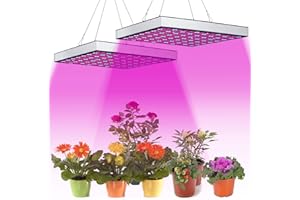 Randaco 2x45W LED Pflanzenlampe Vollspektrum mit 225 LEDs, 4050LM Vollspektrum LED Grow Lampe, Grow Light Wachstumslampen fur Zimmerpflanzen, Gemüse, Blume, Aussaat, Growregale, Gewaechshaus