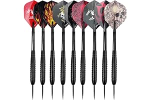 Ghazpmuk Dartpfeile Mit Metallspitze, 25 Gramm Steeldarts Profi, Steel Darts Set, Steeldart Pfeile Professionelle, Multi Purpose Dart Tool, Motive Dart Flight, für Anfänger Und Hobbyisten