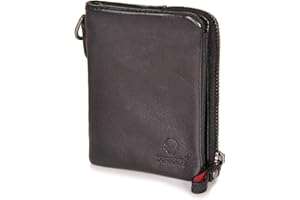 DONBOLSO Monedero Mujer Rio | Monedero Tarjetero Mujer con 4 Ranuras para Tarjetas y Protección RFID | Mini Carteras de Mujer de Cuero | Pequeña y Hermosa Cartera para Señoras | Negro