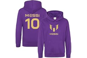 BlackMacaw Sudadera con capucha para niños, inspirada en Lionel Messi, de fútbol, para niños y niñas, 3-13 años, número 10#10