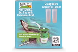 TOPBUXUS Pheromone Lure Refill for Box Tree Caterpillar Moth Traps – 2 Capsules for 1 Season