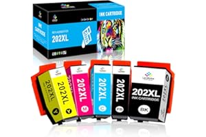 LeciRoba 202xl kartridże do drukarki zamiennik do Epson 202 i wkładów do drukarki Epson 202 xl Multipack do Epson Expression Premium XP-6000 XP-6005 XP-6100 XP-6105 (5 PACK)