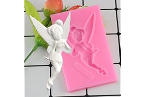 AUSUKY Moule en silicone 3D en forme de fée pour pâte à sucre, chocolat, bonbons, fondant, décoration de gâteau