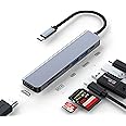 JOZUTTOW USB C Hub, 7 In 1 USB Type C Multi Adapter with 100W PD, 4K HDMI, USB-C, USB 3.0, USB 2.0, SD & TF Cards for iPhone 15 Series, MacBook Air/Pro, iPad Pro, Chromebook, Huawei, Dell, Samsung