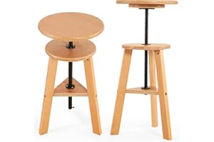 ‎VISWIN VISWIN 48-65cm Höhenverstellbarer Hocker aus Holz, Buchenholz, Künstlerhocker für Zeichentisch, Malhocker für Künstler, Erwachsene, Holzstuhl für Bar, Küche, Heimgebrauch, Büro, Studio