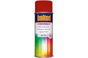 belton SpectRAL RAL 3016 Spray de peinture rouge corail brillant 400 ml - Qualité professionnelle