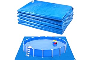 YEXEXINM 19 x 19 Ft Pool Ground Cloths,Swimming Pool Waterproof PE Swimming Pool Liner Pad for Protect above Ground Pool Blanket for 18ft Frame above Ground Pools Accessories Prevents Punctures