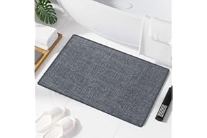 LeKuni Ultracienka mata łazienkowa, 40 x 60 cm, antypoślizgowy dywanik łazienkowy, super chłonna mata do kąpieli, przytulna, szybkoschnąca, pasuje pod drzwi, pod prysznic, umywalkę, kolor ciemnoszary