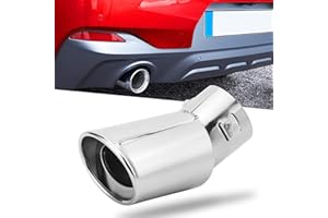 DREAMIZER Auto Auspuffspitzen Auspuffrohre, 1,5"-2" (1,0L-2.0L) Universal Auto Auspuffrohr, Edelstahl Auspuff Endrohr,Bolzen im Design (Gebogen-Chrom)