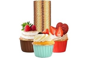 FENGLIN-JOY Pirottini per Muffin,75 pezzi di Pirottini di Carta Pirottini da Forno Alluminio Pirottini per Muffin Cartaper cupcakes compleanno,matrimonio,festa di Natale 3 colori