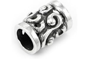 Battle-Merchant Bartperle mit Spiralmuster aus Silber - Perle für Dreadlocks Dreads - Innendurchmesser 5 mm