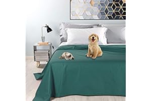 Byour3 - wasserdichte Doppel Tagesdecke Gemischte Baumwolle Bettüberwurf Dekostoff Einzelbett Queen Size Wohndecke Schutz vor Hunden Katzen Kinder Kratzfest Wasserfest Waschbar (Petroleum, Queen Size)