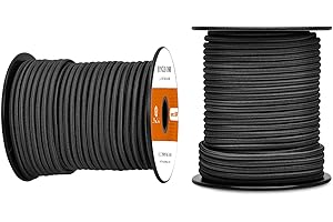 Abma Cord Cuerda Elástica 4mm 30M Cuerda de Lona Cuerda de Goma Cuerda Tensora Cuerda Expansora - Negro