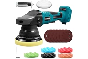 Anancyi Cordless Car Buffer Polisher 18V, Eccentric Polishing Machine Set, 3 Variable Speeds, Polishing Machine for Makita BL1830, BL1830B, BL1840, BL1840B, BL1850, BL1850B, BL1860B
