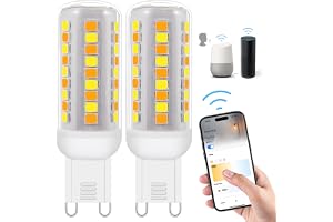 I-SHUNFA Wi-Fi Smart G9 LED-Lampor,Kompatibla med Alexa/Google Home | AC 230V,Steglöst Dimbar,2700K–6500K,Justerbar Ljusstyrka 1 %–100 %,4W,400LM,Timerfunktion,Smart Glödlampa,3-Pack
