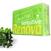 RENOVA Sensitive Pocket Tissues, 4 Layers, 6 Packs, Menthol | 6 Packs of 9 Handkerchiefs, 4 Ply, White Paper, Menthol Perfume