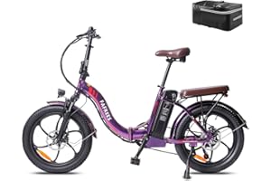 Fafrees Electric Bike, 20" Fat Tire Ebikes, 18AH 36V 250W Folding Electric Bikes, 70-150KM E Bike with SHIMANO 7 Speeds, 3 Riding Modes, City E Bike Mountain Bicycle for Adults