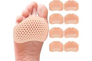 SUGHAW 4 Paia Cuscinetti per Piedi per Tacchi, Cuscinetti Metatarsali Donna e Uomo, Cuscinetti dell'avampiede Confortevole Cuscinetti per Piedi in Gel Silicone Morbido Riutilizzabili per Sollievo dal Dolore