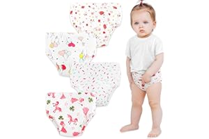 UNIFAMILY Culotte Apprentissage Propreté Fille Lot de 4 Culotte d Apprentissage Enfant Coton Culotte Apprentissage Nuit pour Bébé 2-6 Ans
