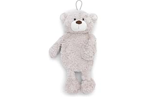 ‎NICI NICI Wärmflasche Bär Finni 300ml 34cm - grau - Kuscheliges Wärmetier ab 10 Monaten – Plüschtier-Wärmflasche, Wärmebeutel für Kinder und Erwachsene | 62330