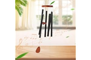 Tarkenstin Campanelli a Vento con 6 Tubi di Alluminio, Scacciapensieri da Esterno Non Deformabile e Non Arrugginibile, Campanelli Eolici per Arredo Giardino Cortile (68cm)