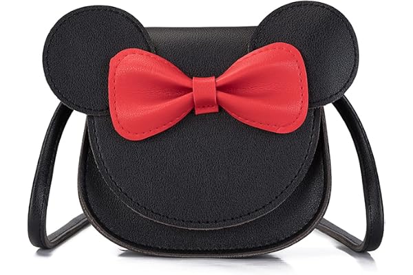 AioTio Cute Bow Sac à Bandoulière pour Petites Filles, Sac à Bandoulière en PU pour Garçons, Filles et Tout-petits