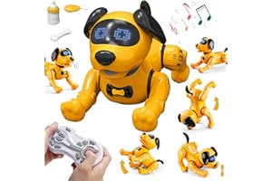 WISHTIME Robot Dog Toy for Kids, Remote Control Robot Toy Dog and Programmable Toy Robot, Smart Dancing Walking RC Robot Puppy, Interactive Voice Control Toys, Electronic Pets Gift for Boys Girls