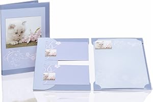 Rössler Papier 1170987000 - Pack papier à lettres "Patte de velours", 165x235 & 90x177 mm, 10 feuilles DIN A4 & 10 enveloppes