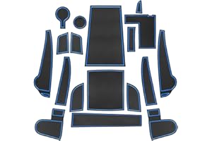 CDEFG Compatibile con Hyundai Kona Electric EV 2020-2022, Tappetino Antiscivolo Antipolvere Antigraffio Tappetini in Gomma Portabicchieri per Interni Auto Accessori (Blu)