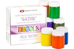 Decola Set di colori per tessuti Nevskaya Palitra | set colori per seta | 9x50mL set colori per batik | pittura per tessuti lavabile | Qualità
