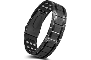 Jeracol Magnetic Bracelets Men,3X Ultra Strength Magnets with Unique Folding Clasp, Super Light Titanium Magnetic Wristband for Anniversary,Adjustable Size&Gift Box