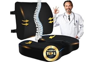 Innovarex Cojin Silla Oficina - Cojin Antiescaras - Cojín de Coxis para Silla de Oficina y Coche - Cojín Ortopédico y Viscoelástico - Cojines de Asiento de Espuma Viscoelástica