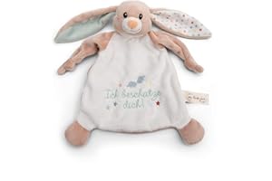 NICI Schmusetuch Hase Fjella Ich beschütze Dich 25x25cm - rosa - Kuscheltuch für Babys & Kleinkinder, Baby Kuscheltier Schnuffeltuch für Mädchen & Jungen | 61880