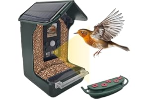 BERGER + SCHRÖTER GMBH Berger & Schröter | Comedero para pájaros con cámara 1080P, Bebedero de Agua Solar de 940 NM IR LED automático/grabación de Fotos de Aves, detección de Movimiento, visión Nocturna