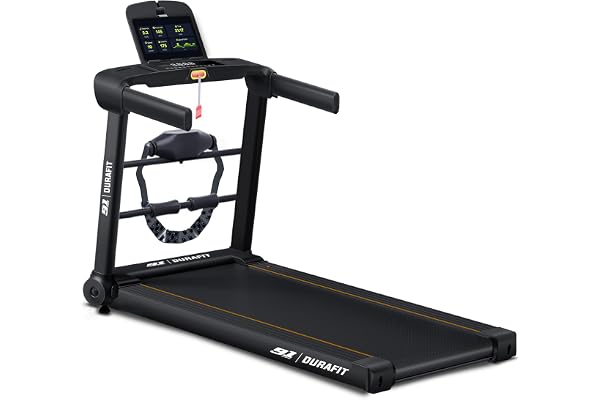 Durafit91 Racer Multifunction 5 HP Peak BLDC Motorized Treadmill 120 Kg User Weight 16 Km/Hr Max Speed Hydraulic Foldable Bluetooth Speaker Wynd app Home use