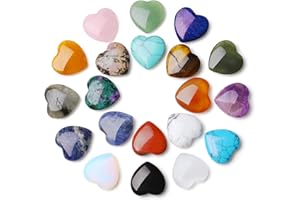 XIANNVXI 20 Pcs Healing Crystal Gifts for Women Assorted Crystals and Gemstones Heart Stones for Beginnners Collectors Cute Wellbeing Small Gifts for Women