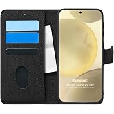 Microsonic Samsung Galaxy S24 Plus i&ccedil;in Kılıf Fabric Book Wallet Siyah [Galaxy S24 Plus ile Uyumlu Kılıf - Siyah]