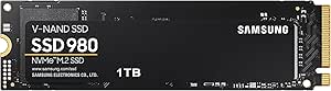 Samsung 980 1 TB PCIe 3.0 (bis zu 3.500 MB/s) NVMe M.2 Internes Solid State Drive (SSD) (MZ-V8V1T0BW)