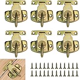 VCRANONR 6 Stücke Verschluss mit Schrauben Schnappverschluss Schnappschloss Haspe Verschluss Golden Latch Haspe Hardware Kist