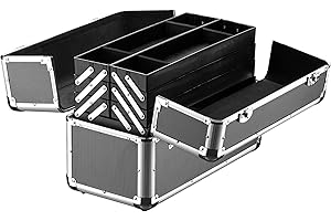 Wiltec Alu Transportkoffer, Aufbewahrungskoffer mit 2 Schlüsseln, Universalkoffer für Werkzeug, Hobby, Arbeit, Mehrzweckkoffer mit Innenaufteilung