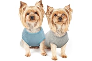 PUMYPOREITY 2 Stück Hundehemd für Hunde, Shirt für Kleine Hunde Pullover Welpen Hundemantel Hundebekleidung Sommer für Chihuahua Französische Bulldogge Dackel(XXS)