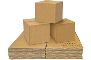 KAPCO 15 Small Cardboard Boxes (6 x 6 x 6”) Strong Single Wall Corrugated Recycled Kraft Postal Shipping Box | Mailing Cartons, Packing, Shipping, Gift Packaging & Mailer Boxes (152 x 152 x 152mm)