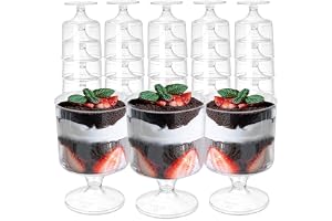 LATERN 80 st. efterrättskoppar i plast, 60 ml oktagon dessertkoppar klar parfait förrättskopp, återanvändbar serveringsskål för efterrättspudding, moussefest (8,5 x 6,5 cm)