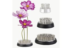 JUSTDOLIFE Lot de 3 grenouilles florales en acier inoxydable pour vase de fleurs Kenzan,Arrangement de fleurs rond en métal, arrangements floraux, loisirs créatifs