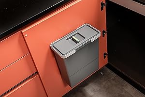 ELLETIPI 1954 Elletipi Easy 2.0 PBD SP SS34 Poubelle en plastique recyclé, pour chaque environnement, capacité 12 litres complète avec couvercle.Fixation simple sur n'importe quelle surface via 4 vis autoperceuses.